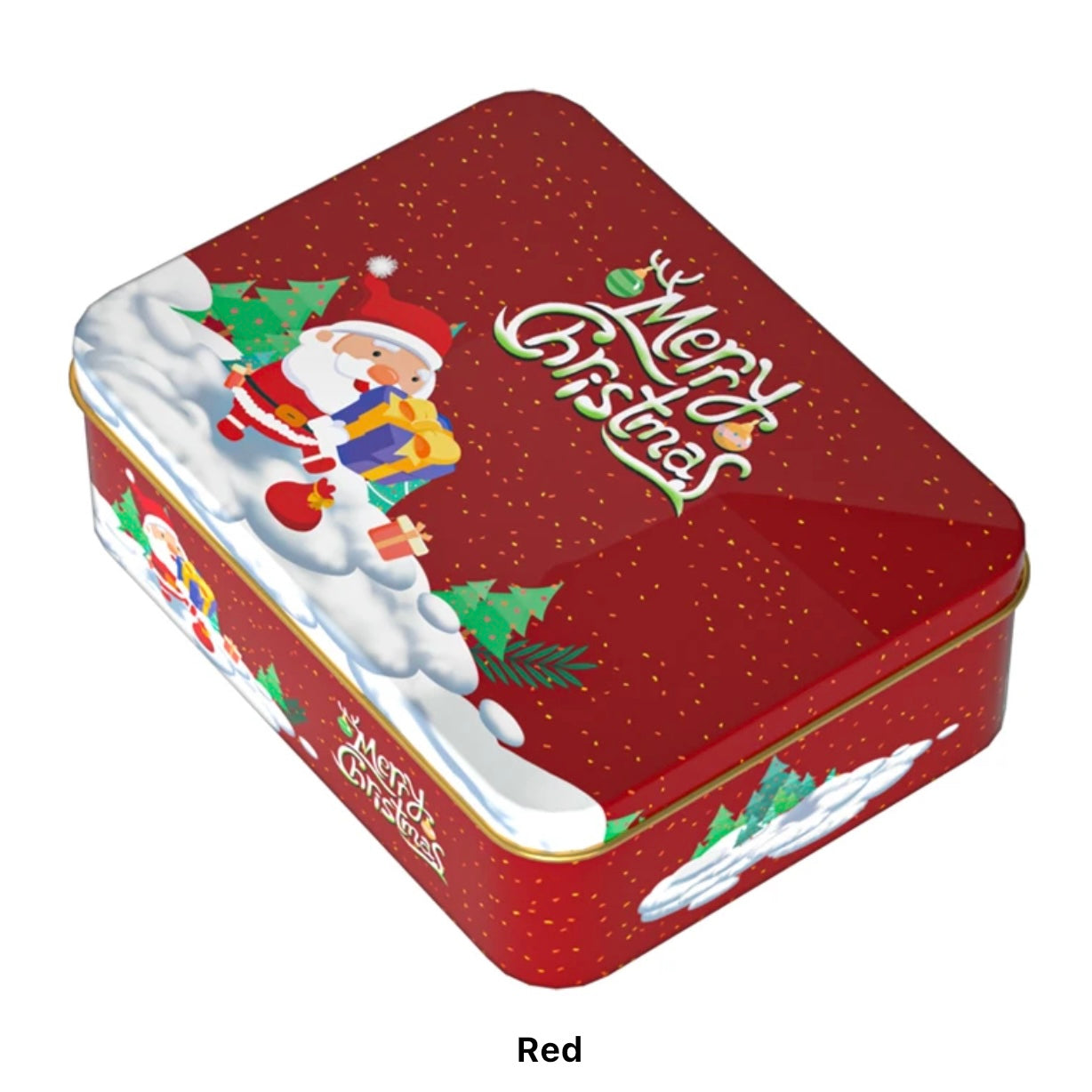 Metal Rectangle Christmas Tin Box #CB1372