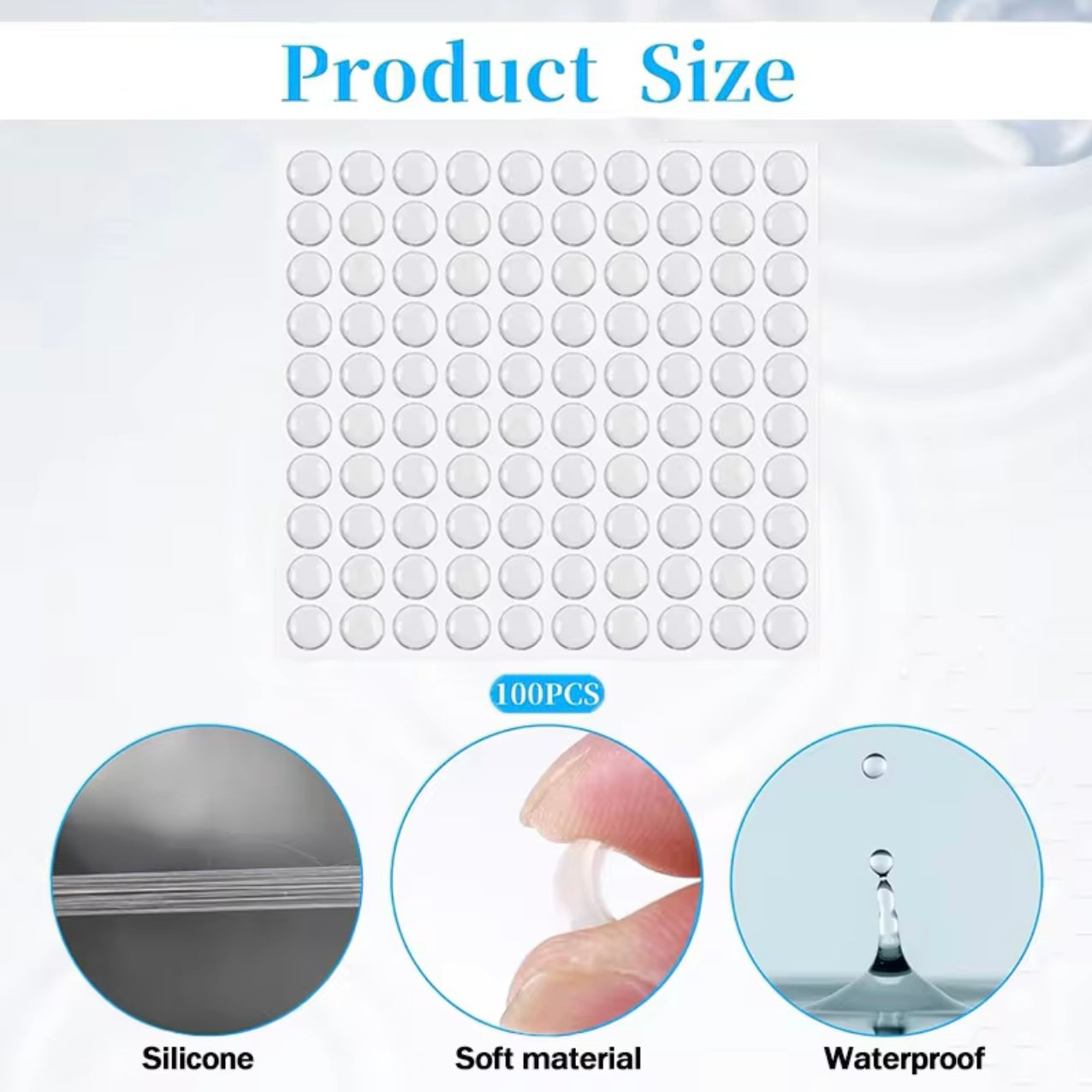 5-10*1.5-4mm 100pcs Self Adhesive Round Soft Silicone Rubber #SR1952