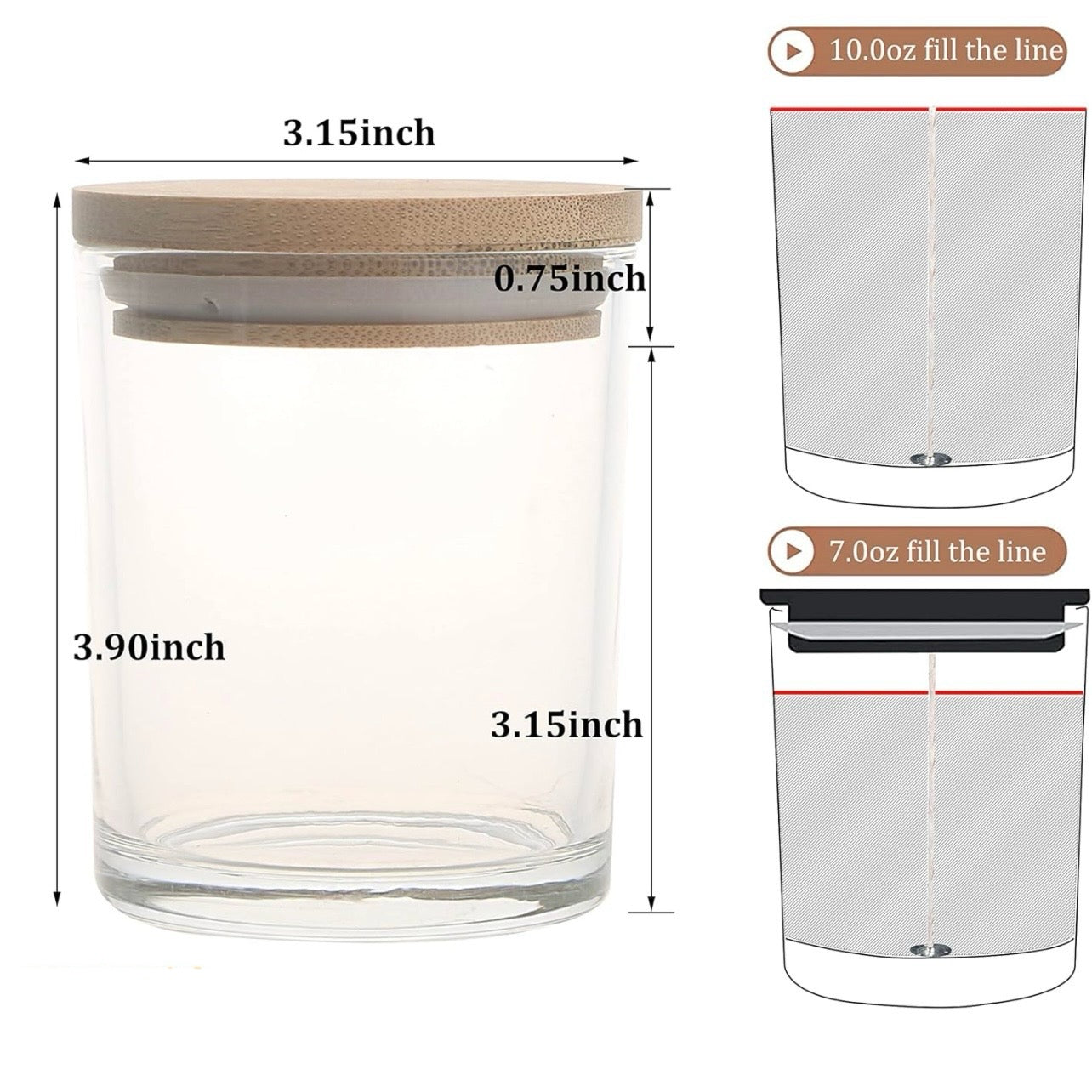 8oz Transparent Glass Jar With Lid #GJ1150
