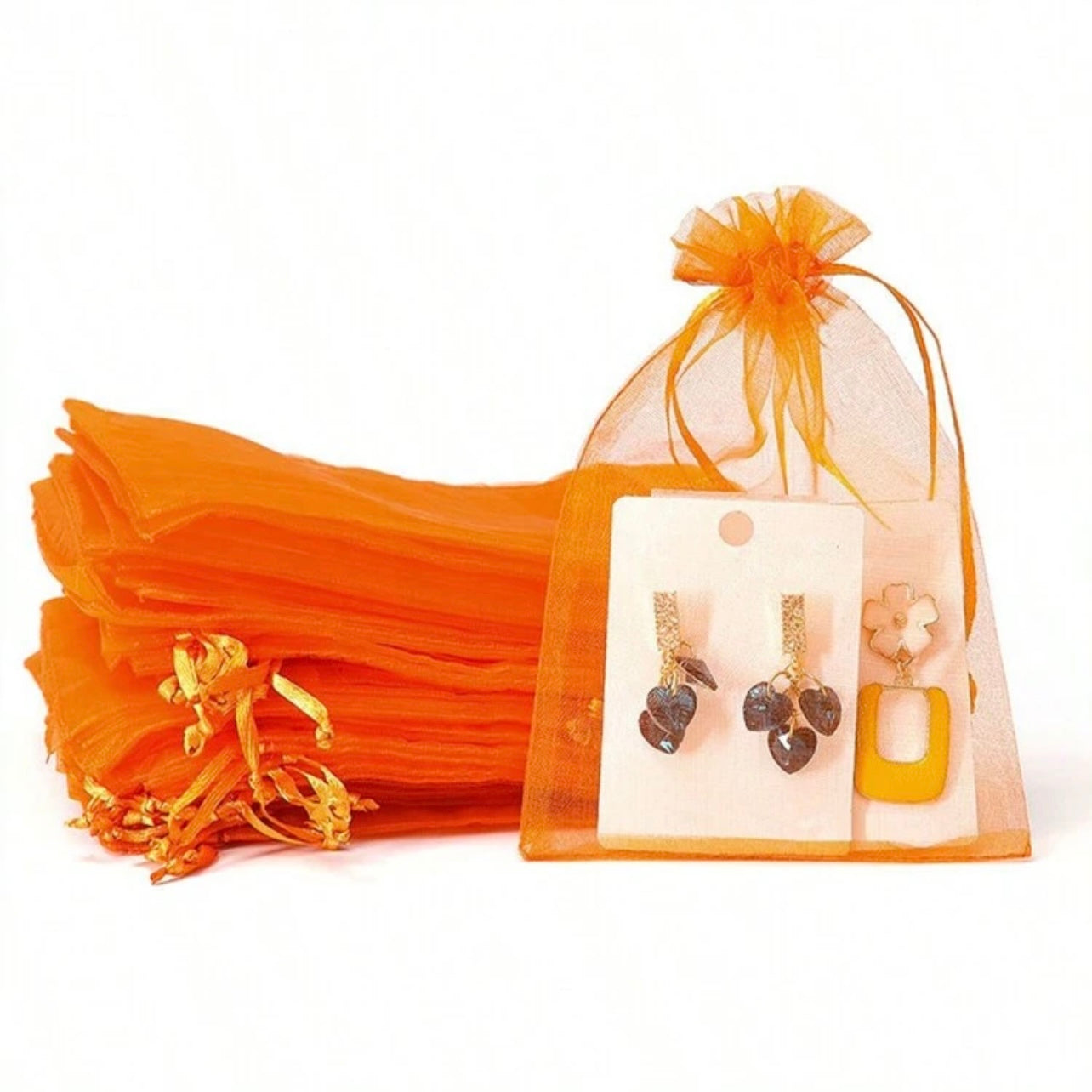 Orange Organza Bag x12pcs