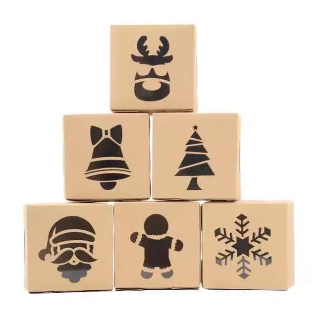 12Pcs Kraft Christmas Box #CB1564