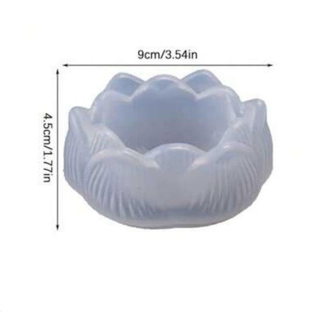 1pc Minimalist & Multi-Functional Lotus Flower Candle Holder Mold #SM1846