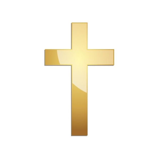 X5pcs/3cm Acrylic Gold Cross #PC1949