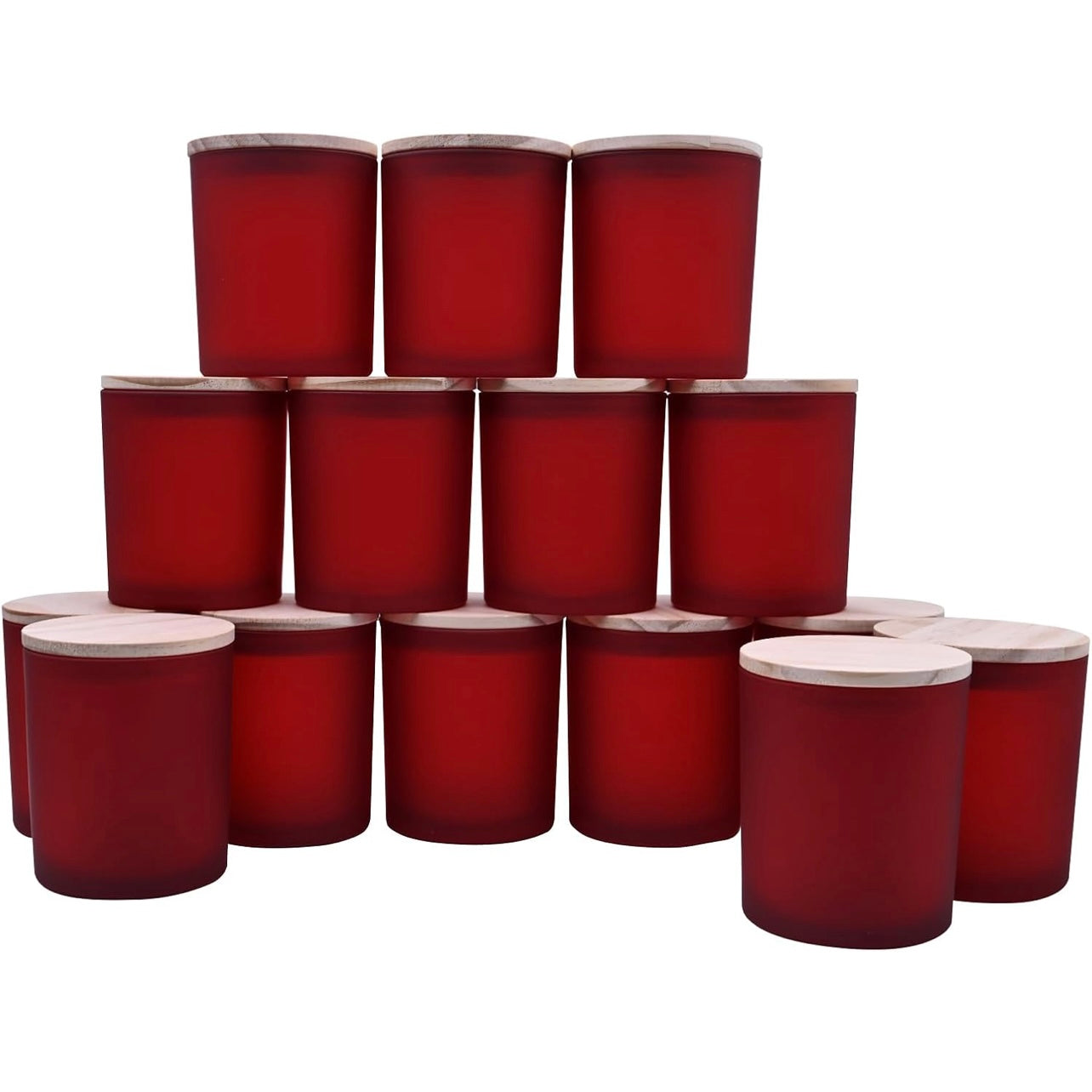 8oz Frosted Red Glass Jar With Lid #GJ1472