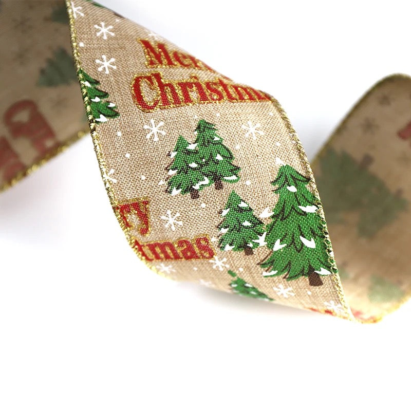 1 Roll 6.3cm x 10m Merry Christmas Ribbon #CR1333