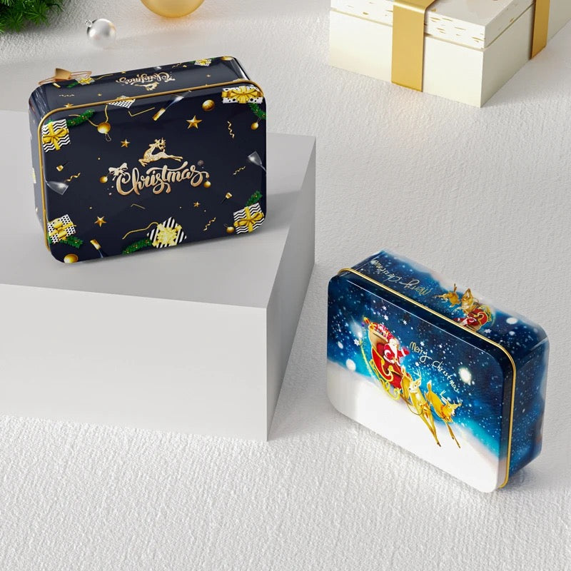 Metal Rectangle Christmas Tin Box #CB1372