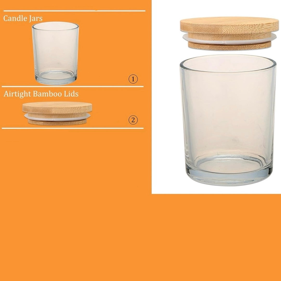 8oz Transparent Glass Jar With Lid #GJ1150