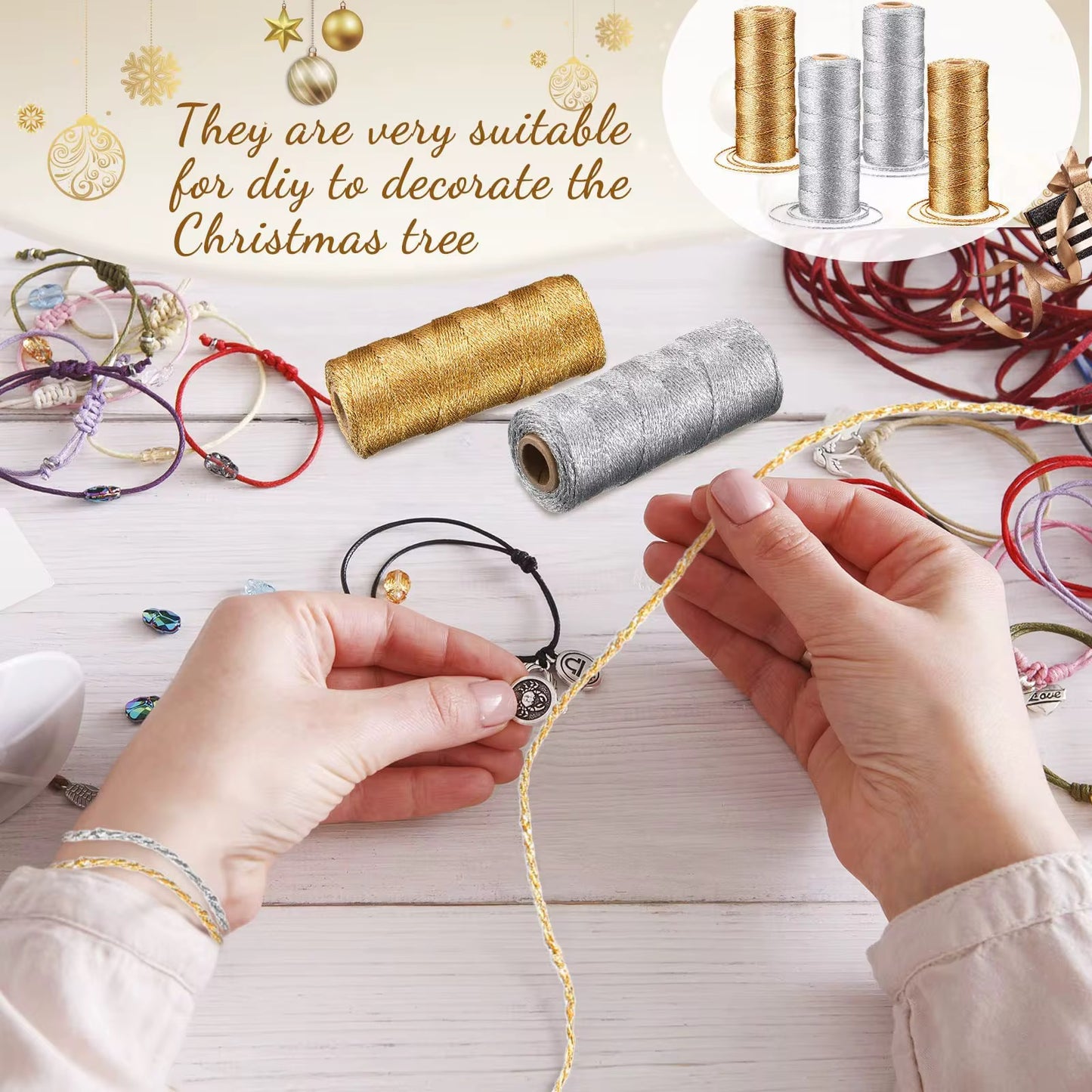 100m Metallic cord Baker Twine #MR1728