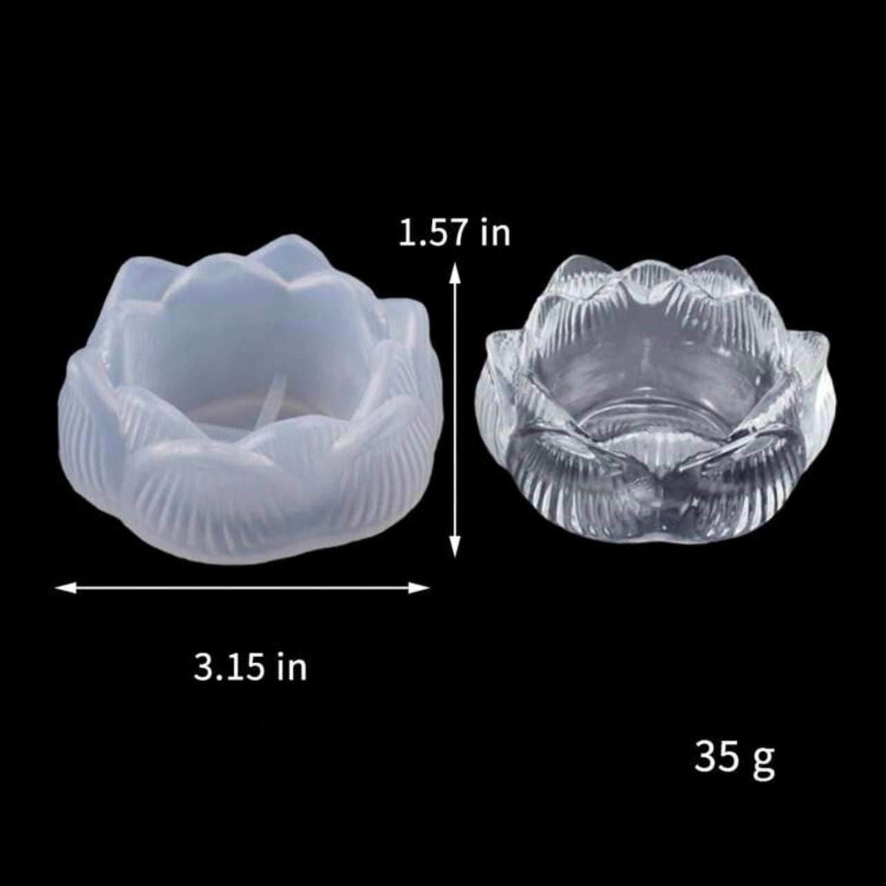 1pc Minimalist & Multi-Functional Lotus Flower Candle Holder Mold #SM1846