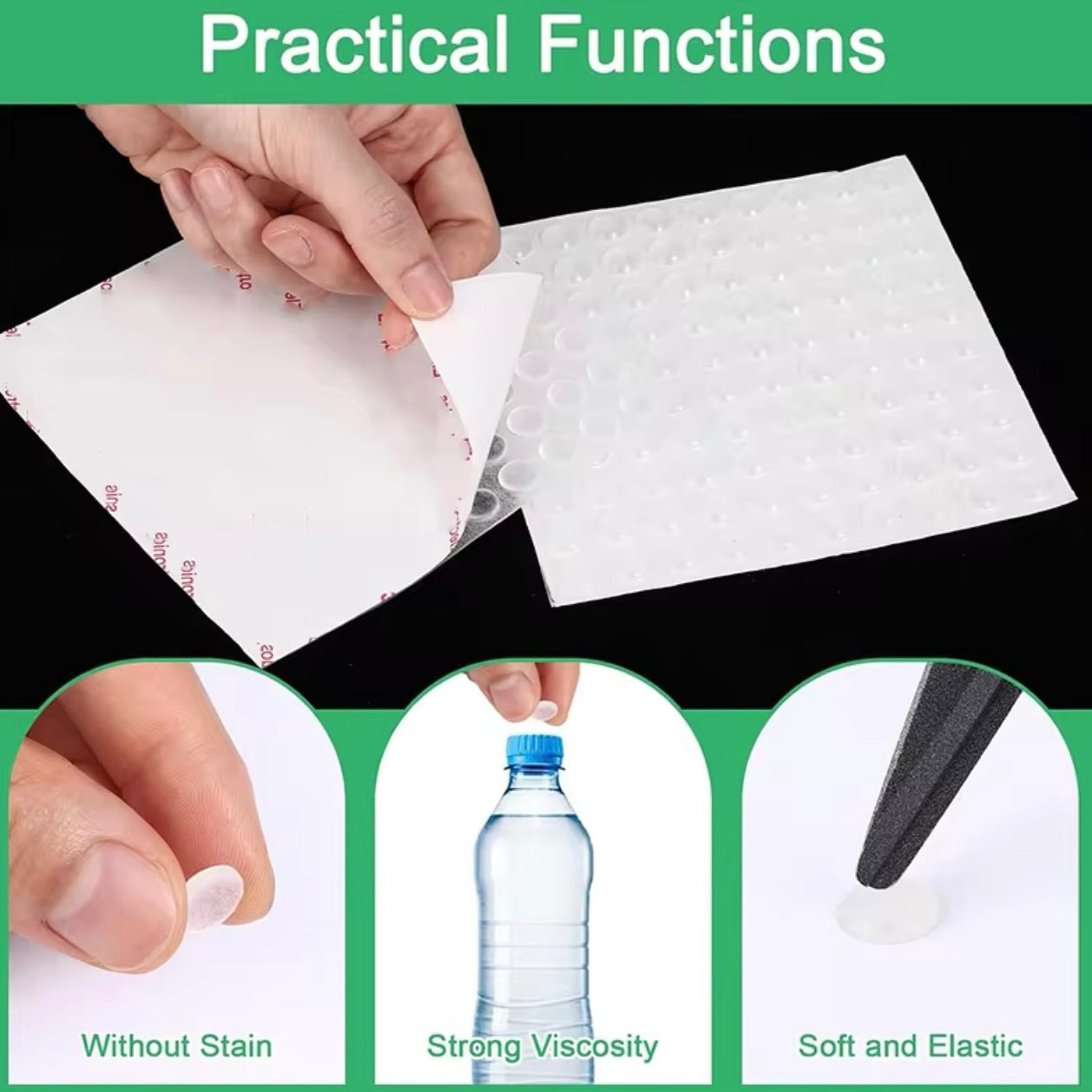 5-10*1.5-4mm 100pcs Self Adhesive Round Soft Silicone Rubber #SR1952