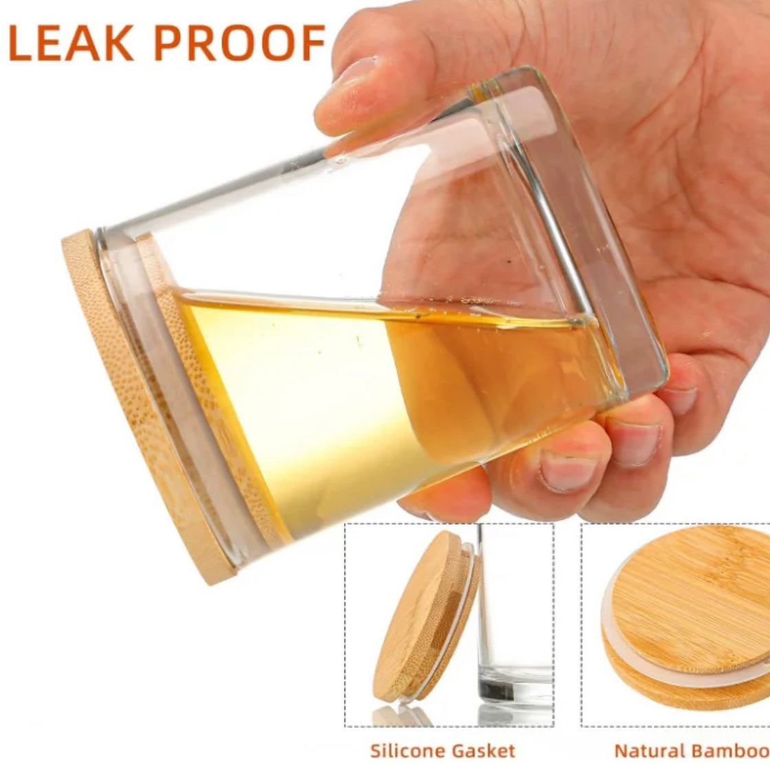 8oz Transparent Glass Jar With Lid #GJ1150