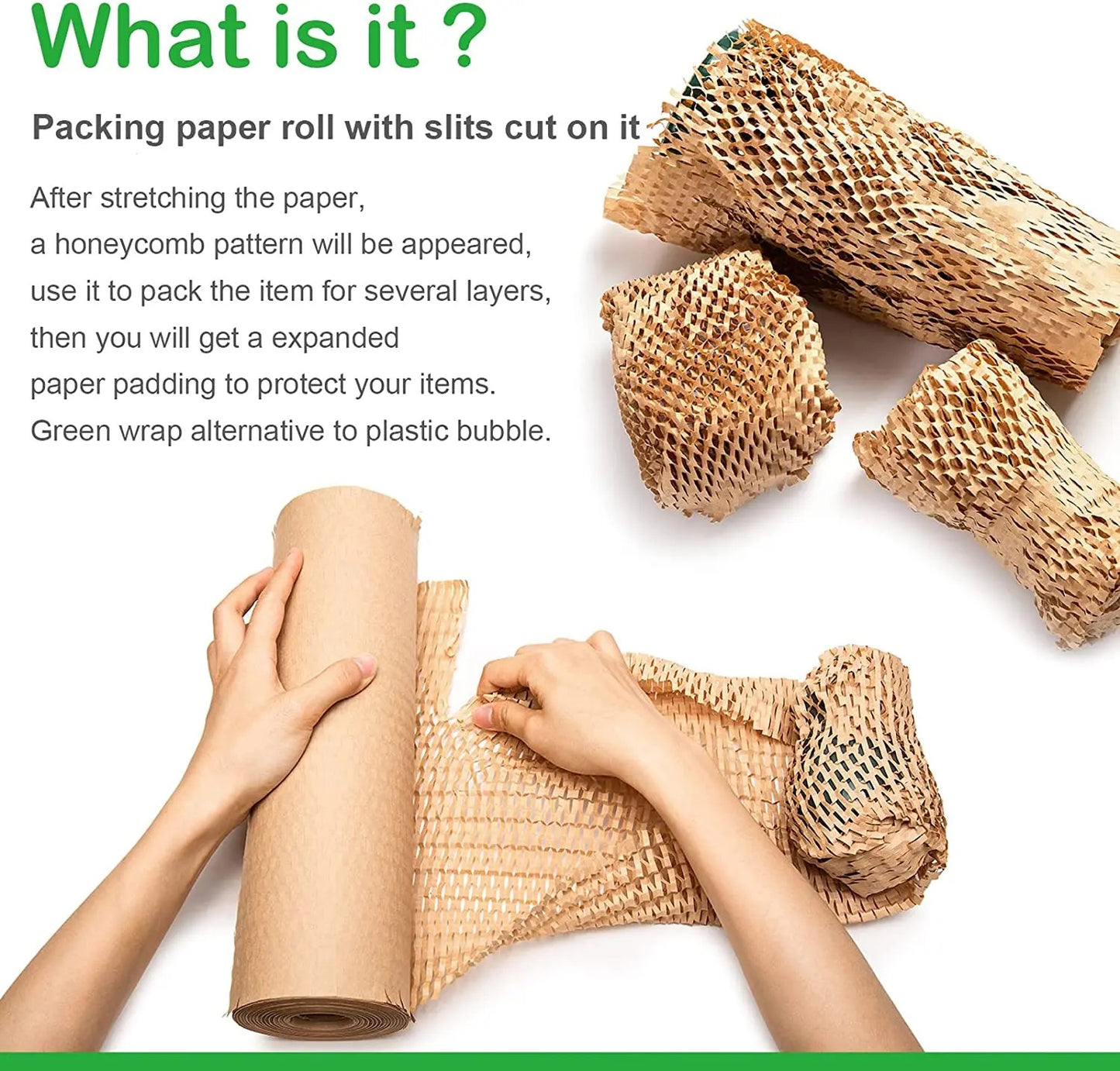 10m x 38cm Brown Honeycomb Kraft Paper #WP1340