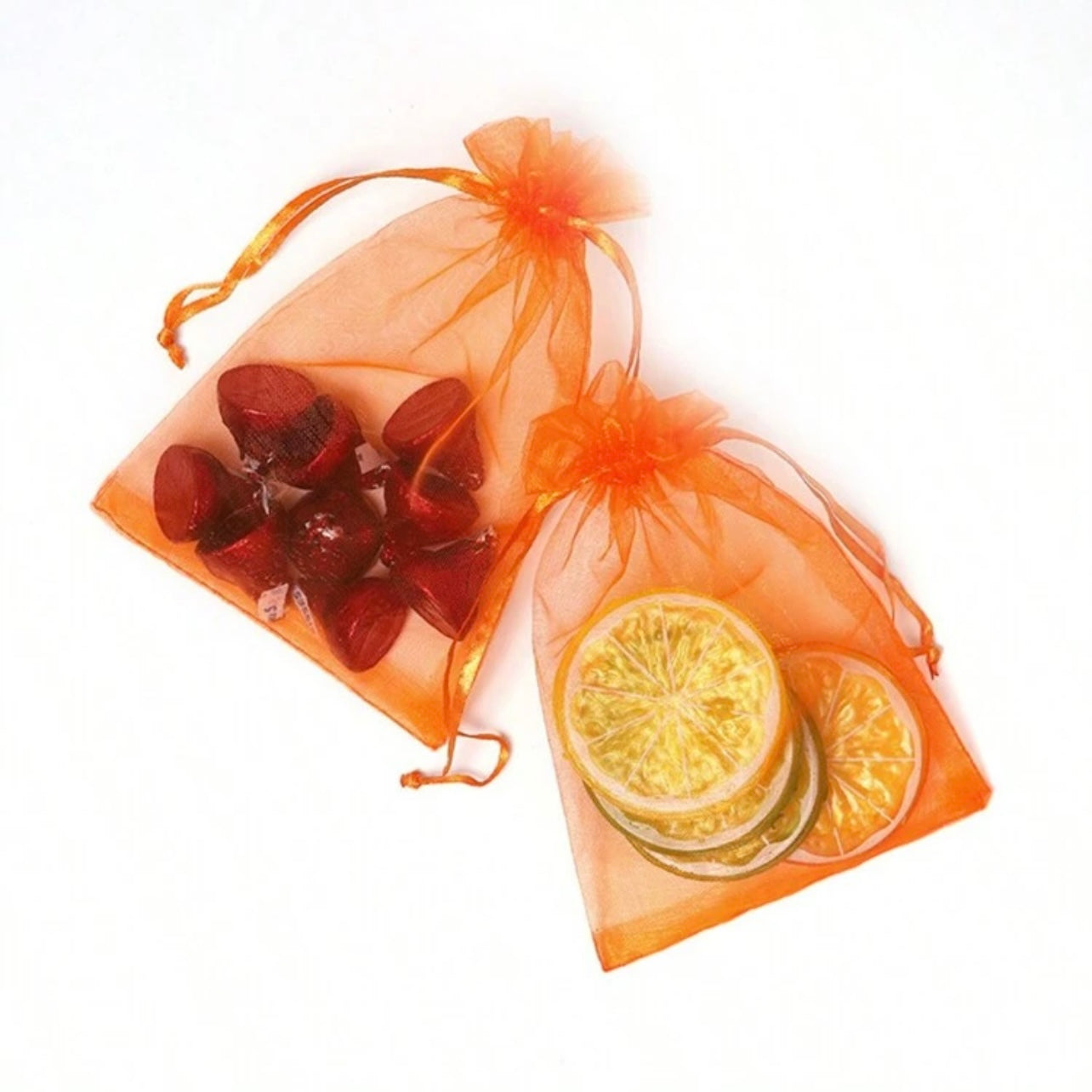 Orange Organza Bag x12pcs