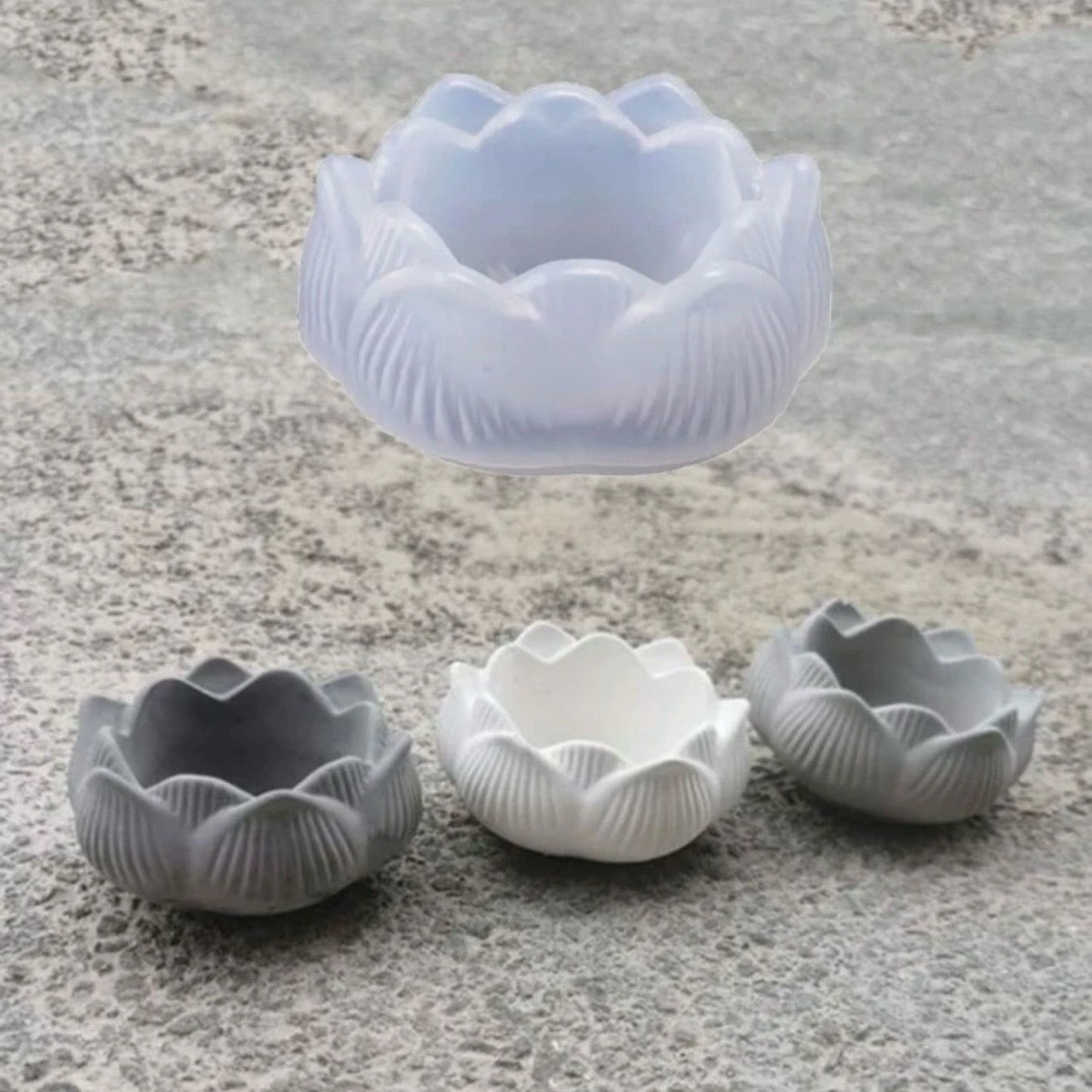 1pc Minimalist & Multi-Functional Lotus Flower Candle Holder Mold #SM1846