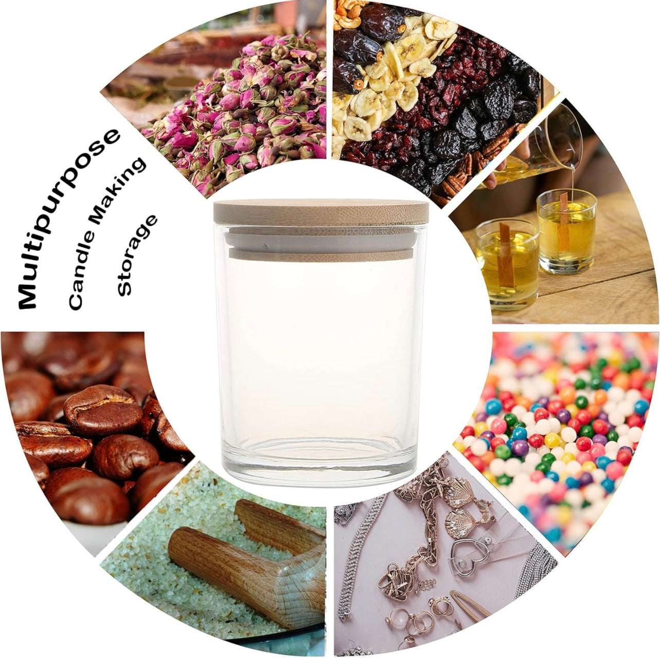 8oz Transparent Glass Jar With Lid #GJ1150