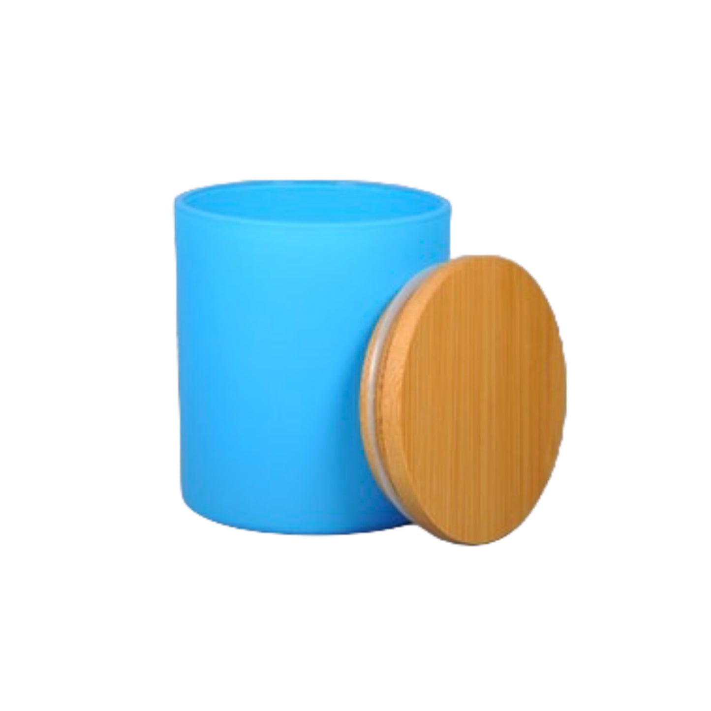 8oz Blue Matte Glass Jar With Lid #GJ1441