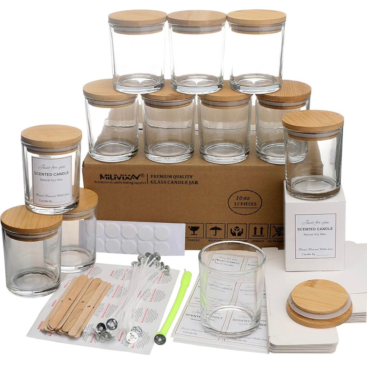 8oz Transparent Glass Jar With Lid #GJ1150