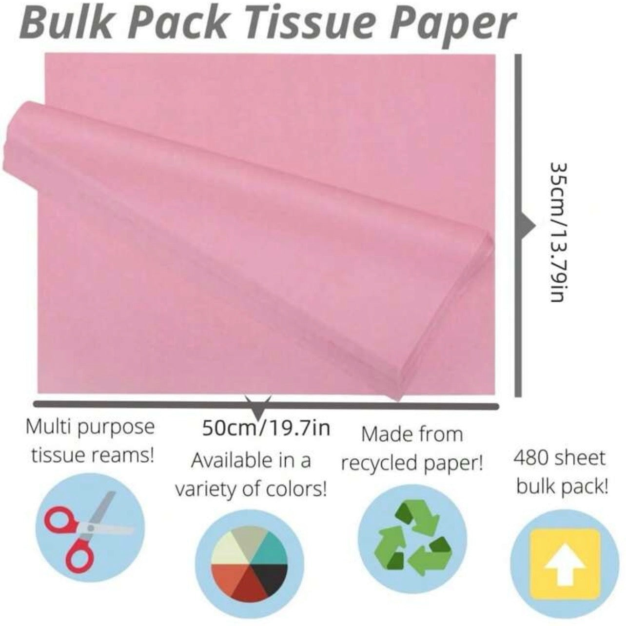 100pcs - Pink Tissue Paper #TP1470