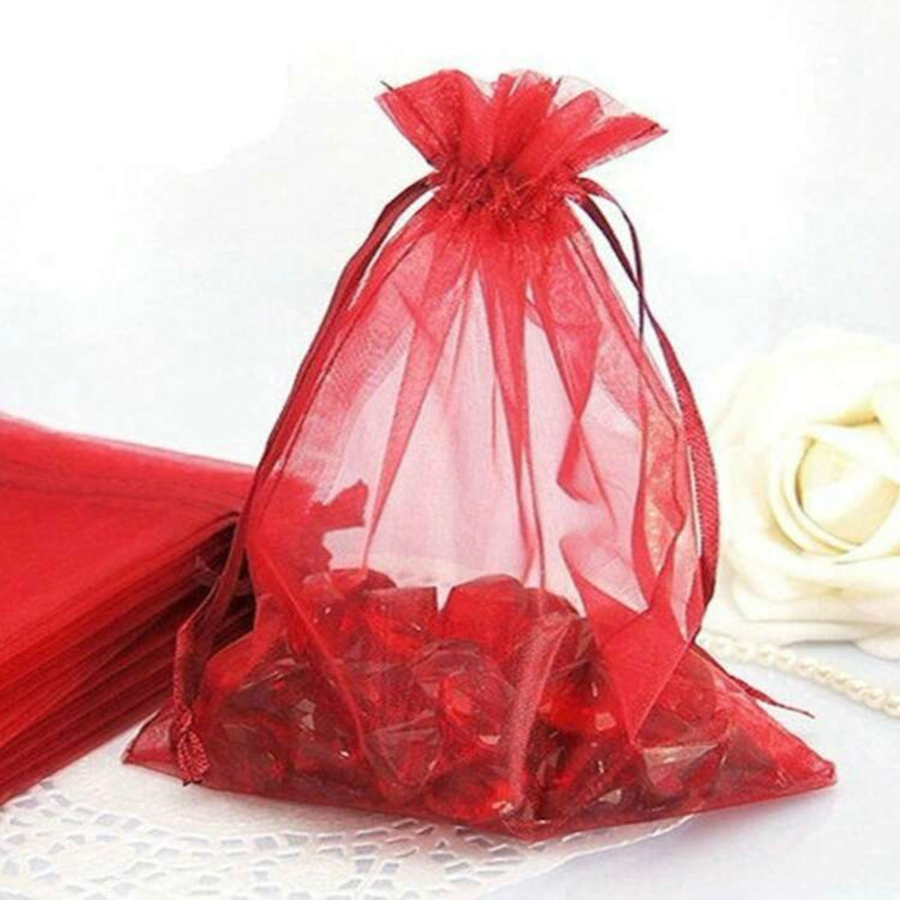 Red Organza Bag x12pcs