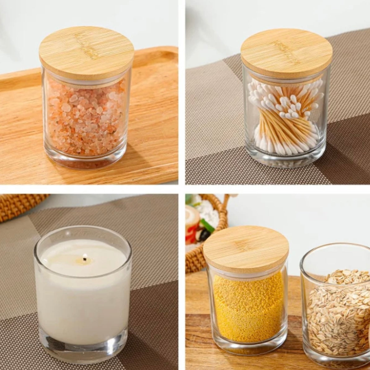 8oz Transparent Glass Jar With Lid #GJ1150