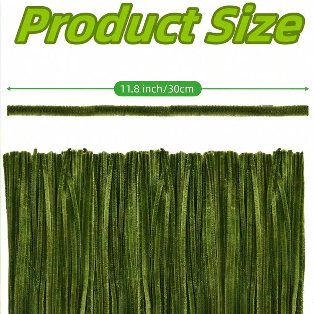 100pcs Purple Army Green Mixed Pipe Cleaners - 30cm x 6mm #CS1807
