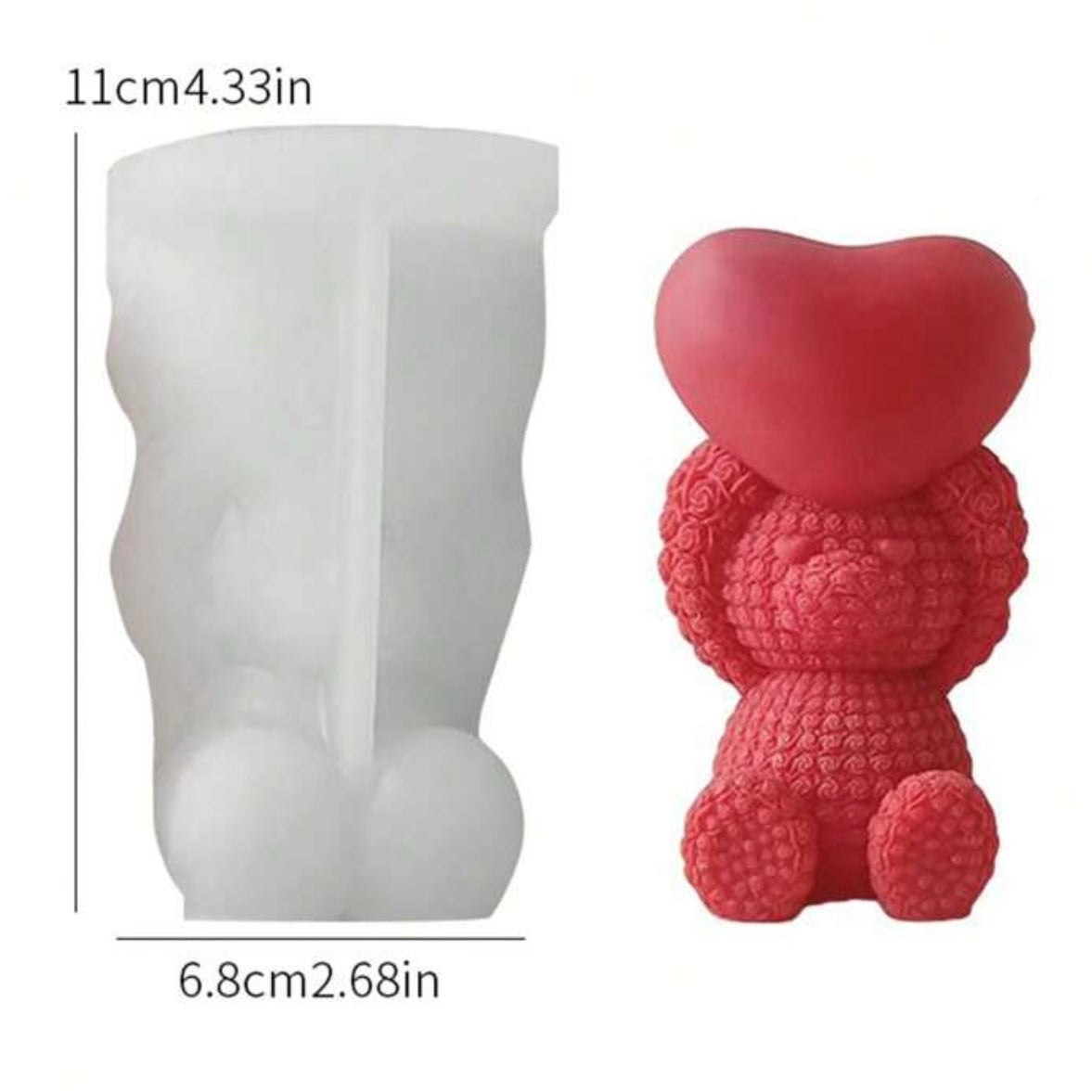 Rose Bear Silicone Mold #SM1694