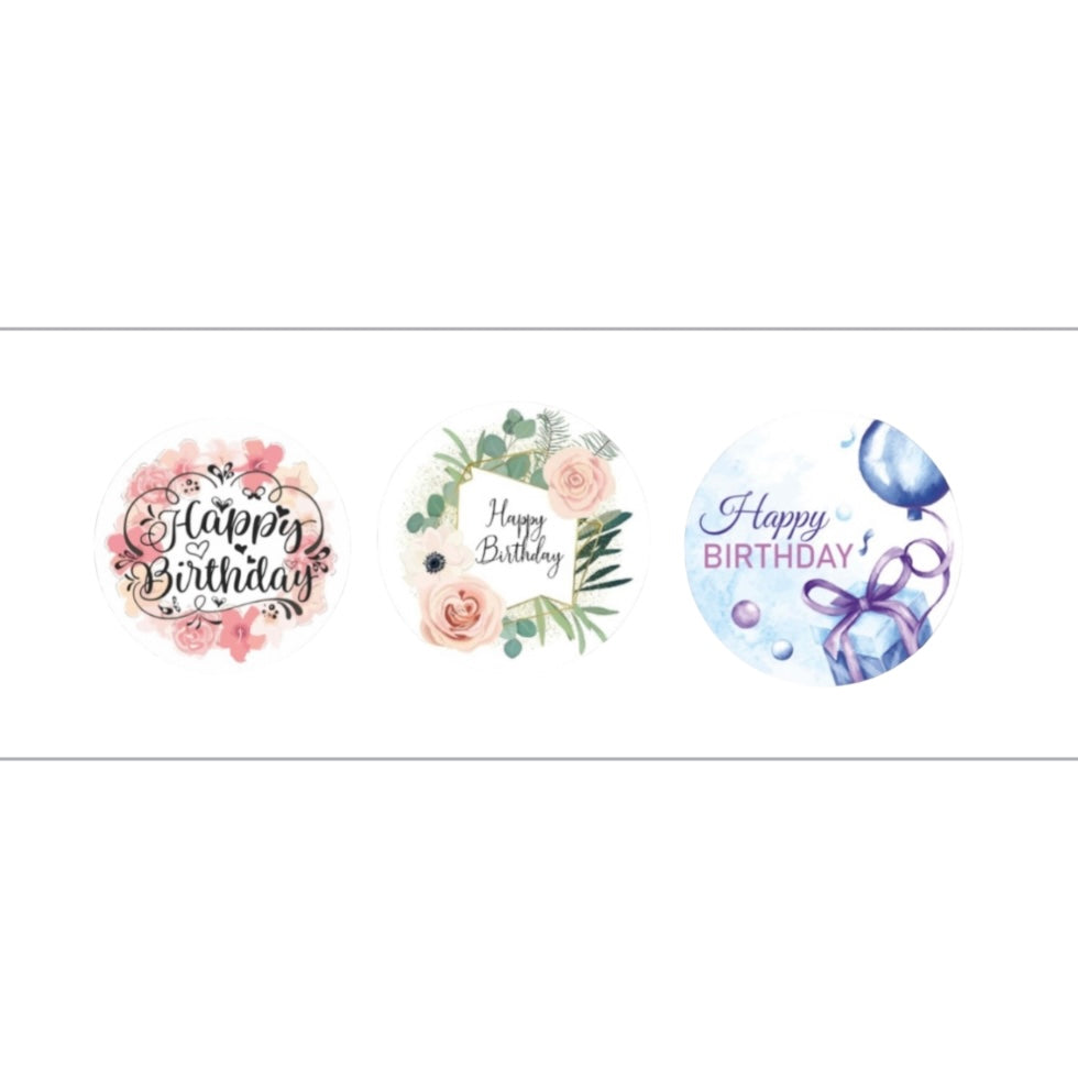 72pcs - 4cm Birthday Stickers #ST1783