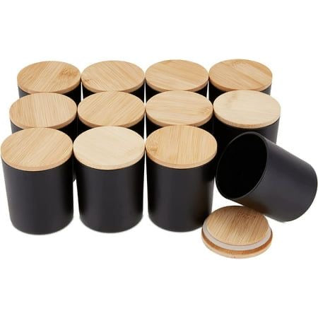 8oz Black Jar With Lid #GJ1154