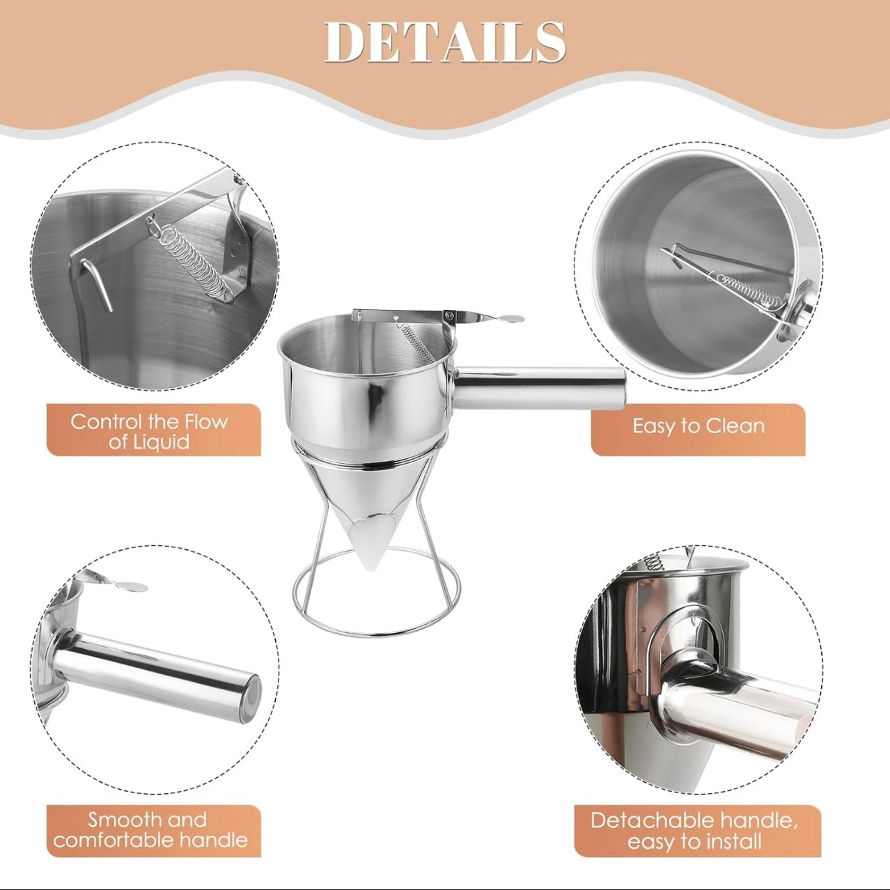 1200ml Stainless Funnel #SF1187