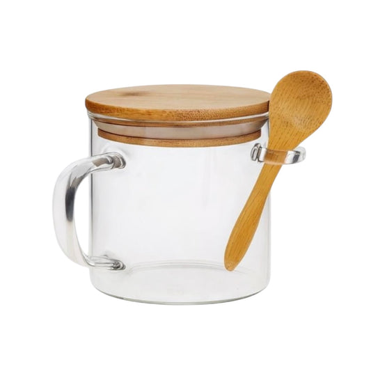 300ml Glass Container With Spoon #GJ2036