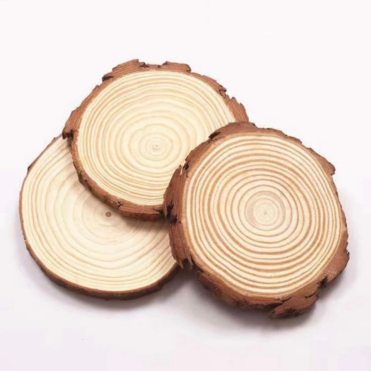 X12pcs Natural Wooden Plate 7cm