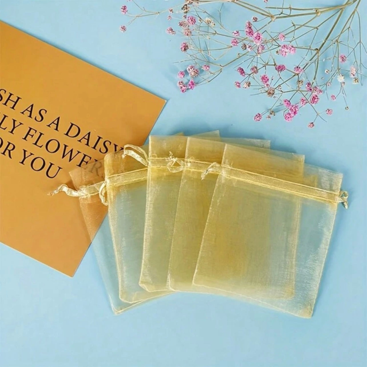 Gold Organza Bag x12pcs #OB1296