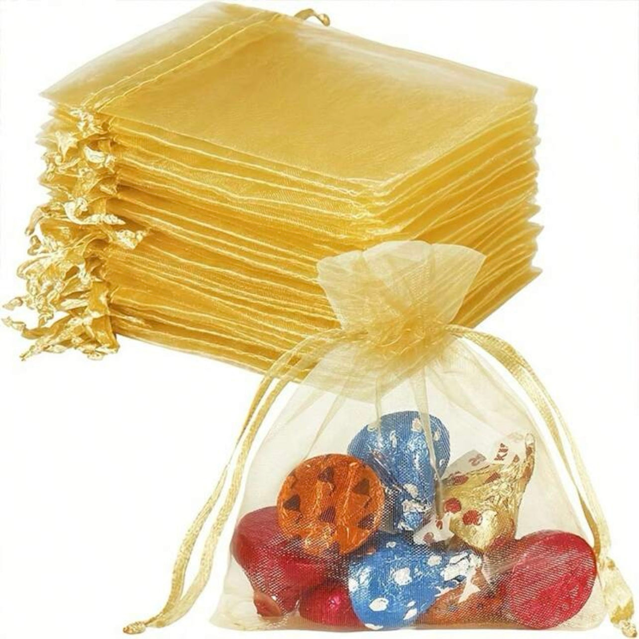 Gold Organza Bag x12pcs #OB1296