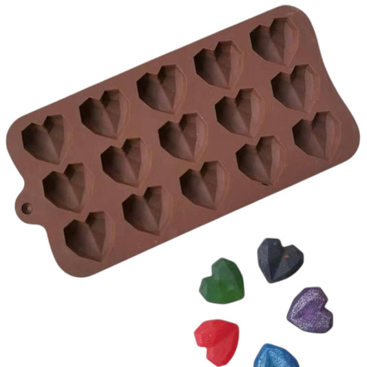 X15 Diamond Heart Shape Silicone Mold #SM1696