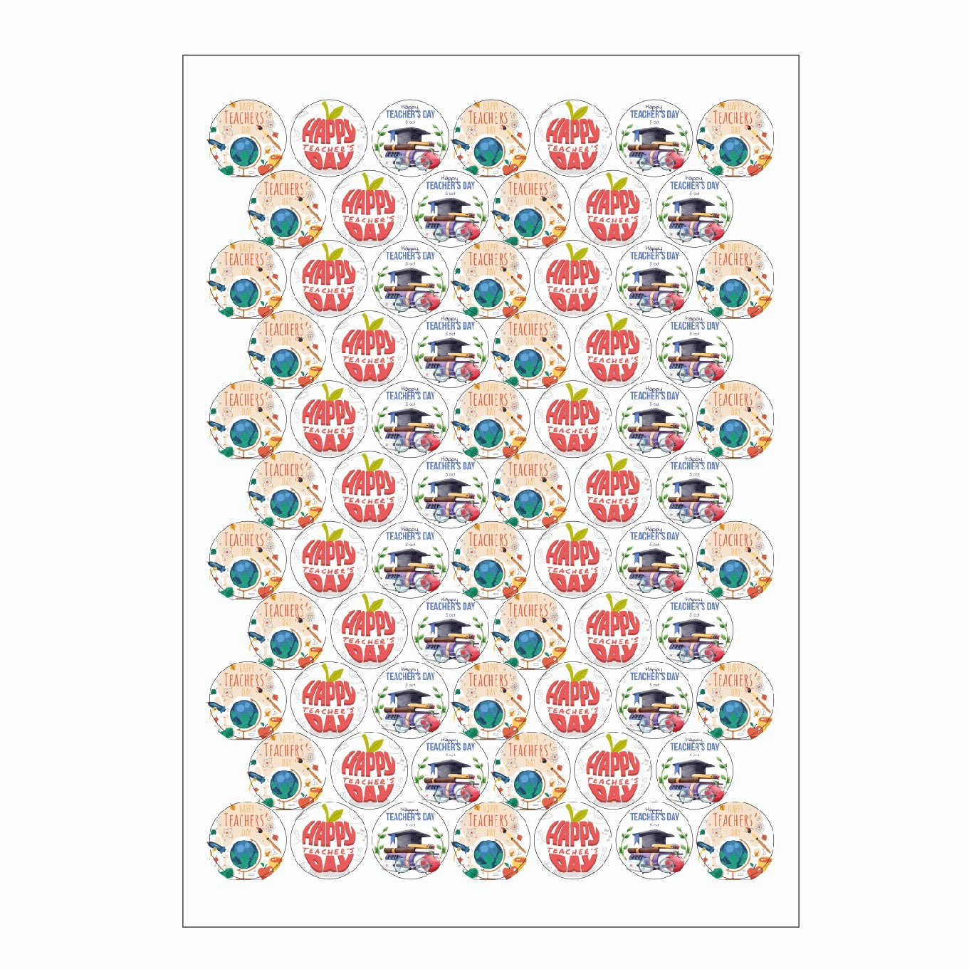 72pcs - 4cm Teacher’s Day Stickers #ST1780