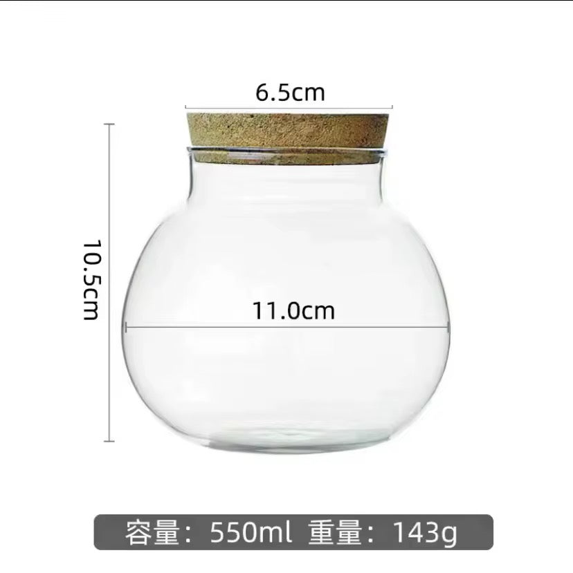 550ml Glass Container With straw #GJ2037