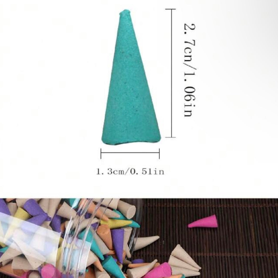 60pcs/Pack Thai Conical Incense
Cones, Backflow Incense,Sandalwood Aroma Home Fragrance #IF1847