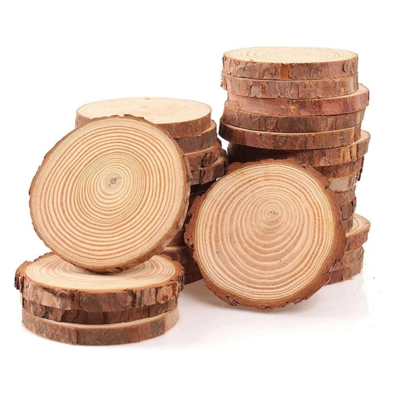 X12pcs Natural Wooden Plate 7cm