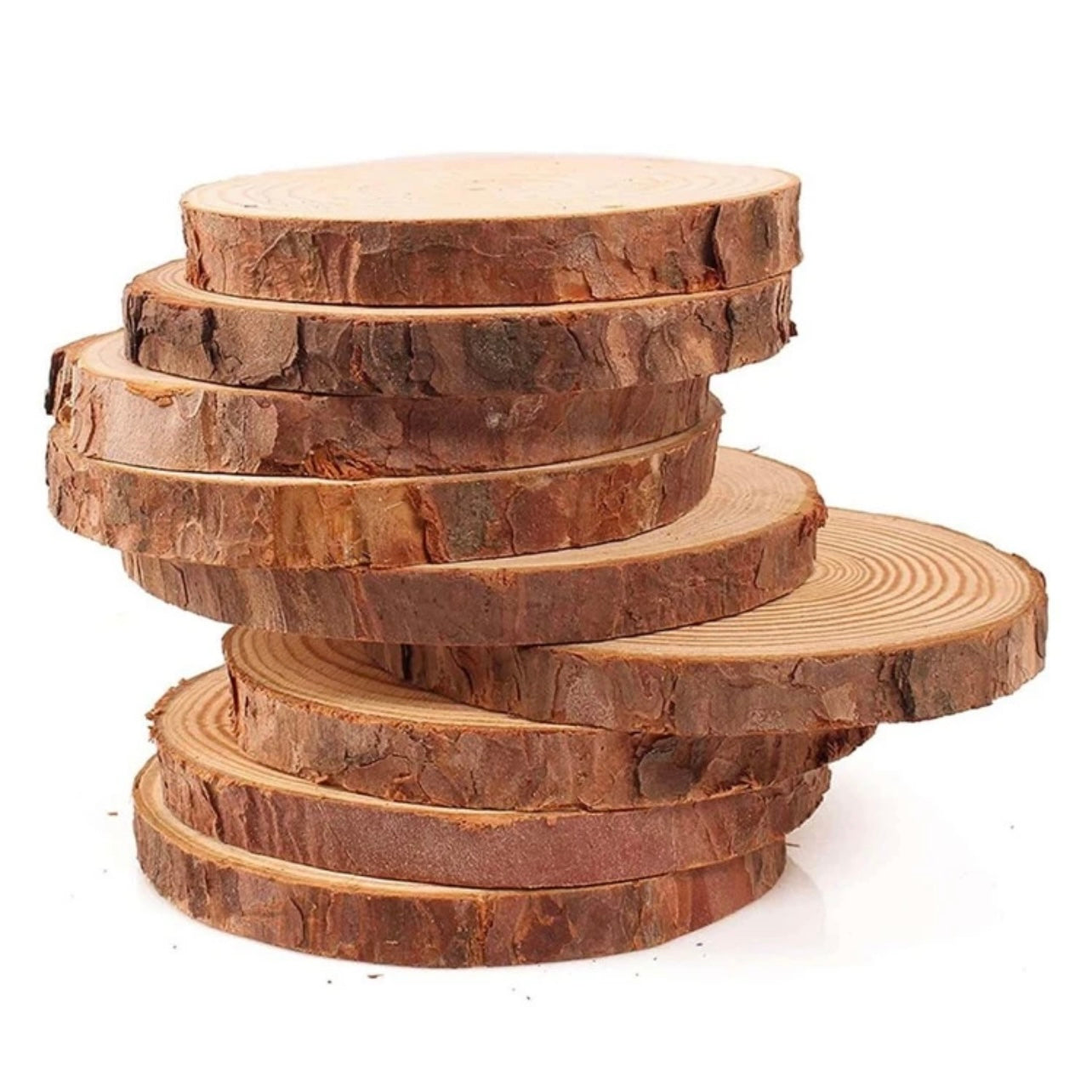 X12pcs Natural Wooden Plate 7cm